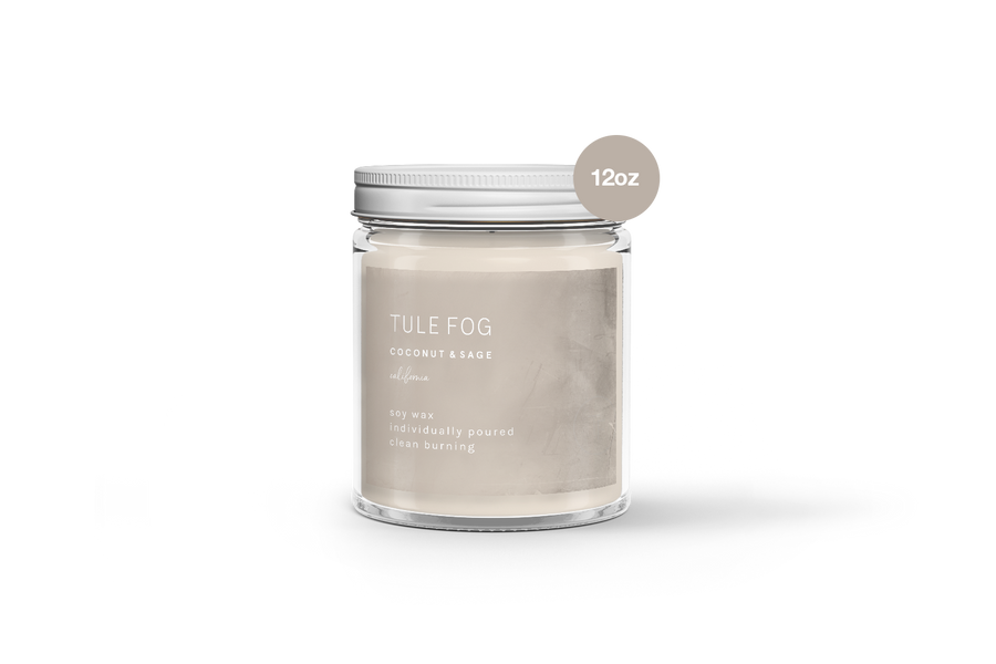 Coconut and Sage Soy Candle 12oz Double Wick
