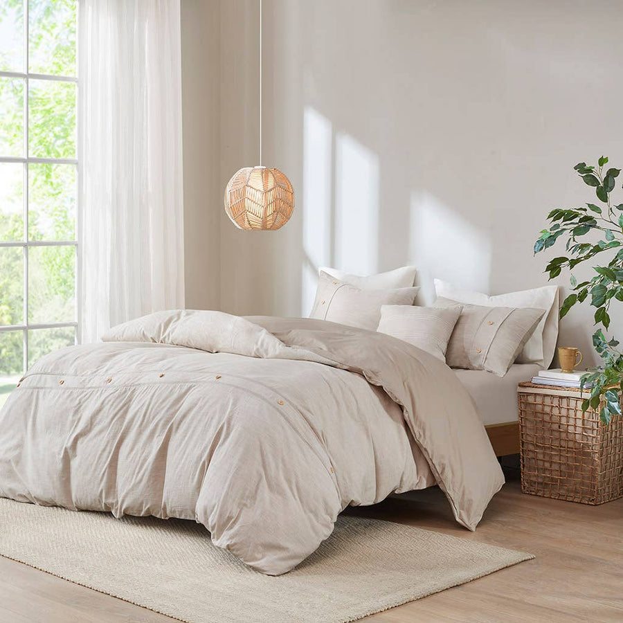 Antimicrobial Duvet Cover Set, Beige - Queen